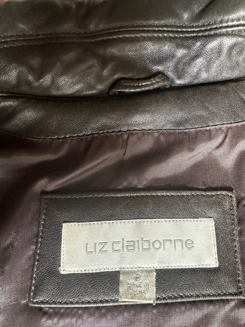 Liz Claiborne Classic Black Leather Jacket - Picture 12 of 16